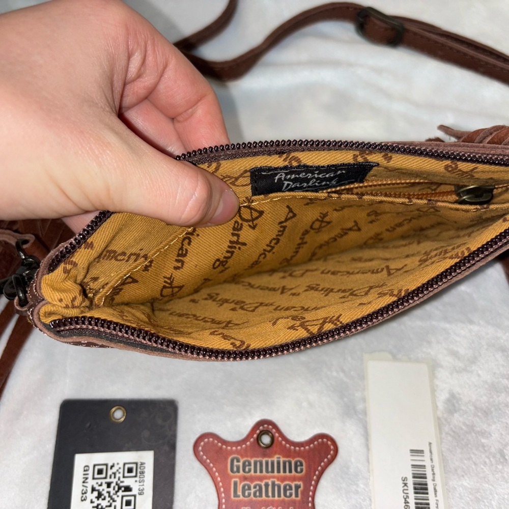 American Darling Brown and Gold Crossbody Bag - Picture 13 of 16